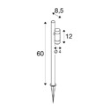 SLV gorund spike luminaire HELIA SLIM POLE SINGLE with plug IP65, black