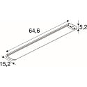 SLV light bar BATTEN FLAT P 600 27 830/840/850 ML, DALI2 WH IP44, white dimmable 12W 1505lm 3000|5000K CRI 80-89 6.46cm