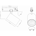 SLV 3-phase spot TRACKSPOT P swivelling, suitable for VDU workstation IP20, white dimmable