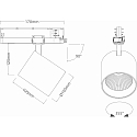SLV Projecteur triphasé TRACKSPOT V pivotant, adapté aux postes de travail avec écran IP20, noir gradable