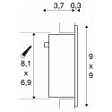 Lumi�re encastr�e FRAME CURVE LED, Gris argent
