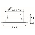 LED Recessed luminaire FRAME BASIC LED SET Downlight, 9,4W, SMD LED, 3000K, 90�, incl. Driver, Clip springs, black