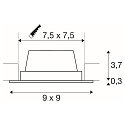 SLV LED Recessed luminaire FRAME BASIC LED SET Downlight, 9,4W, SMD LED, 3000K, 90�, incl. Driver, Clip springs, white