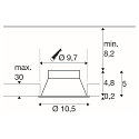 SLV Recessed luminaire HORN-T GU10, 1xGU10, 230V, Clip springs, white