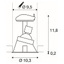 SLV Recessed luminaire HORN-A GU10, 1xGU10, 230V, Clip springs, black