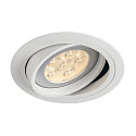 SLV Recessed spot NEW TRIA ES111 1, GU10, 230V, round, incl. leaf springs, white