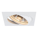 Recessed spot NEW TRIA ES111 1, GU10, 230V, square, incl. leaf springs, white