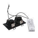 SLV Plafonnier encastr� NEW TRIA 2 DL SQUARE SET angulaire, noir 