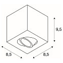 SLV Ceiling luminaire TRILEDO SQUARE CL Surface mount luminaire Downlight, LED, 6W, 38�, 3000K, incl. driver, white