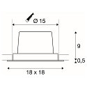 SLV LED Ceiling recessed spot NEW TRIA DL SET, square, COB LED, 2700K, 30�, incl. Driver, Clip springs, white