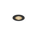 Plafonnier encastr� PATTA-I ROUND rond, rigide IP65 / IP20, noir gradable