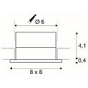 Plafonnier encastr� PATTA-I SQUARE angulaire, rigide IP65 / IP20