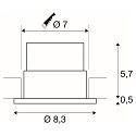 SLV LED Ceiling recessed luminaire PATTA-F, round, 12W, COB LED, 38�, 3000K, IP65, incl. Driver, white