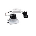 SLV LED Ceiling recessed luminaire PATTA-F, square, 12W, COB LED, 38�, 3000K, IP65, incl. Driver, white