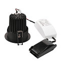 SLV Lumi�re encastr�e H-LIGHT 1 rond, inclinable, avec couverture IP20, noir mat gradable 11W 265lm 2700K 20� 20� CRI 80