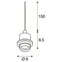 SLV Pendant luminaire FENDA E27 Pendant cable with open cable, canopy excl., shade excl., white