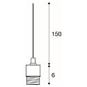 SLV Pendant luminaire FENDA E27 Pendant cable with open cable, canopy excl., shade excl., chrome