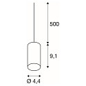 SLV Pendant luminaire FITU PD, E27, length 9.1cm, Pendel 500cm, with open cable end, white