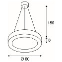 SLV Luminaire � suspension MEDO� RING 60 1-10V forme de l'anneau IP20, blanche gradable