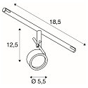 Lampe � corde SALUNA QR-C51 pivotant, rotatif GX5.3, noir  gradable
