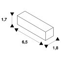 SLV Straight connector for 1-Phase High Voltage track, white, integrated version