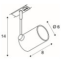 SLV 1-Projecteur monophas� BIMA 1 � 1 flamme, pivotant � la cardan GU10 IP20, gris argent gradable