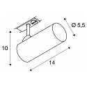 SLV 1-Projecteur monophas� HELIA 50 TRACK pivotant � la cardan IP20, blanche gradable