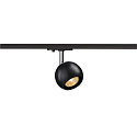 1-Projecteur monophas� LIGHT EYE GU10 adaptateur monophas� inclus GU10, chrome, noir 