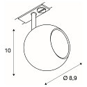 SLV 1-Projecteur monophas� LIGHT EYE GU10 adaptateur monophas� inclus GU10, chrome, noir 