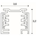 Eutrac 3-Phase Track 2m, silver grey anodized