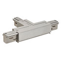 Connecteur en T triphas� EUTRAC terre � gauche, terre � l'int�rieur, argent