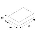 Eutrac EUTRAC L-Coupler for 3-Phase High voltage Track, Earth outside, L-coupler 1, silver grey