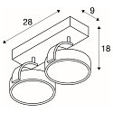 SLV Spot KALU CW double GU10 IP20, aluminium bross� gradable