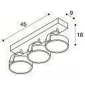 SLV Applique et plafonnier KALU CW TRIPLE QPAR111 3 flammes, pivotant, rotatif GU10 IP20, blanche gradable