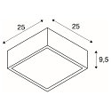 SLV Plaster Ceiling luminaire GL 104 E27, rectangular, white plaster
