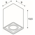 SLV Ceiling luminaire PLASTRA CL-1 Plaster GU10 35W
