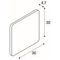 SLV Plaster Wall luminaire PLASTRA SQUARE, square, white plaster, 48 LED, 3000K