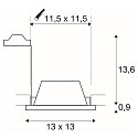 SLV Recessed luminaire PLASTRA Downlight, GU10, square, white