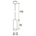 Pendant luminaire ENOLA, � 10cm / L 32cm, E27 A60 max. 60W, aluminium, white