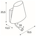 SLV Wall luminaire COUPA FLEXLED Chrom/white LED warmwhite