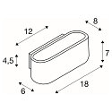 Luminaire mural OSSA 180 haut bas, ovale R7s IP20, blanche gradable