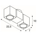 Luminaire de plafond ALTRA DICE II � 2 flammes, forme en d�, rotatif GU10 IP20, Gris argent gradable