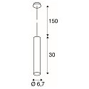 SLV Pendant luminaire ENOLA B PD-1, IP20, GU10 QPAR51, � 6,7cm / H 30cm, aluminium, black