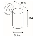 SLV Wall-/Ceiling spot  ENOLA B SINGLE SPOT, 1-head, GU10 QPAR51, rotatable, swivelling, aluminium, white