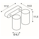 SLV Wall-/Ceiling spot  ENOLA B DOUBLE SPOT, 2-heads, 2x GU10 QPAR51,  rotatable, swivelling, aluminium, white
