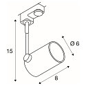 SLV Projecteur triphas� BIMA 1 GU10 adaptateur triphas� inclus GU10, Gris argent