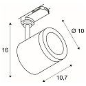SLV Projecteur triphas� ENOLA C TRACK r�glable, commutable IP20, blanche 