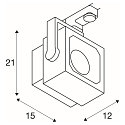 SLV Projecteur triphas� EURO CUBE forme en d�, commutable, pivotant � la cardan IP20, noir 
