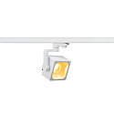 Projecteur triphasé EURO CUBE ON-OFF forme en dé, commutable, à cardan IP20, blanche 