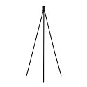 Lampadaire FENDA II TRIPOD BASIS avec interrupteur, sans abat-jour E27 IP20, noir 